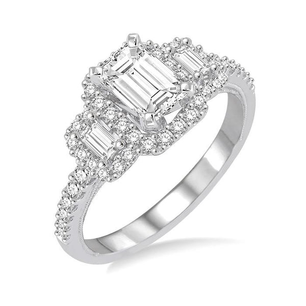 1/3 Ctw Diamond Semi-Mount Engagement Ring in 14K White Gold