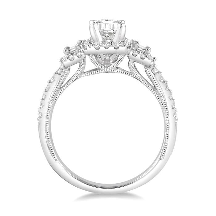1/3 Ctw Diamond Semi-Mount Engagement Ring in 14K White Gold