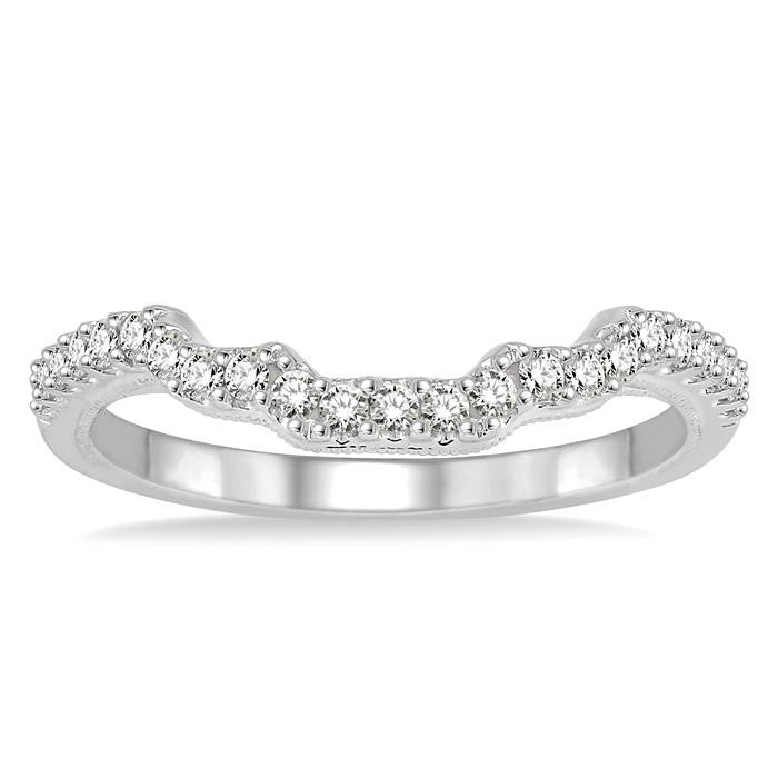 1/4 Ctw Round Diamond Wedding Band in 14K White Gold