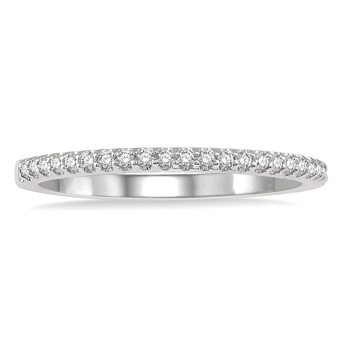 1/5 Ctw Round Cut Diamond Wedding Band in 14K White Gold