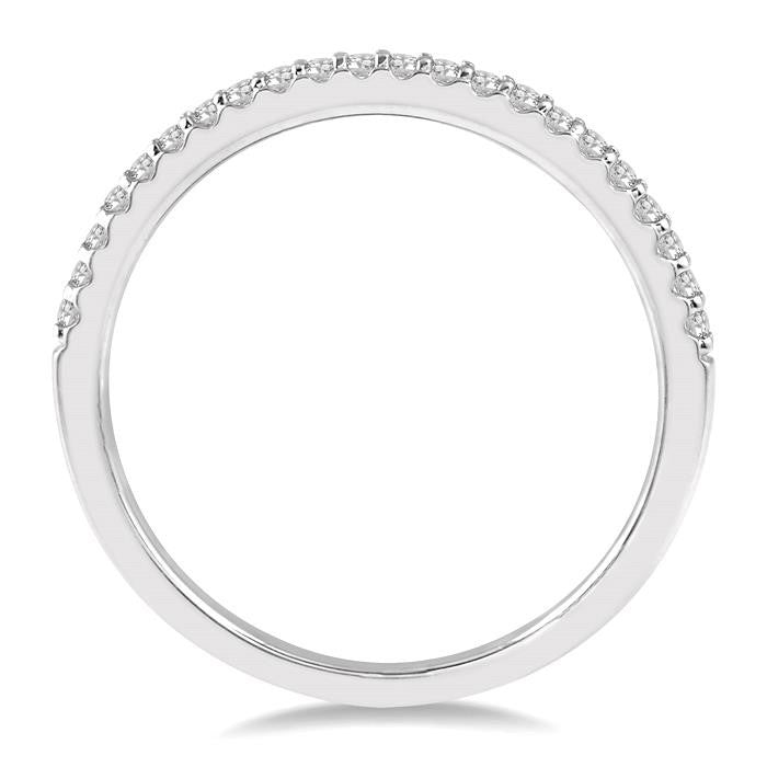 1/5 Ctw Round Cut Diamond Wedding Band in 14K White Gold