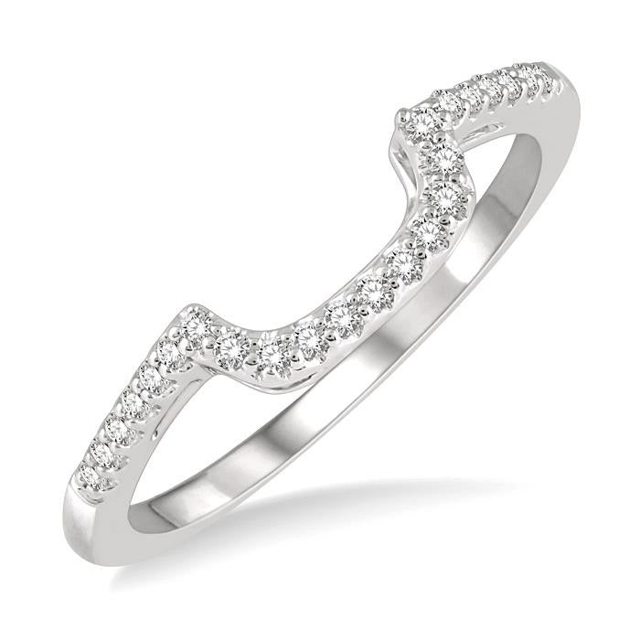 1/5 Ctw Round Cut Diamond Wedding Band in 14K White Gold