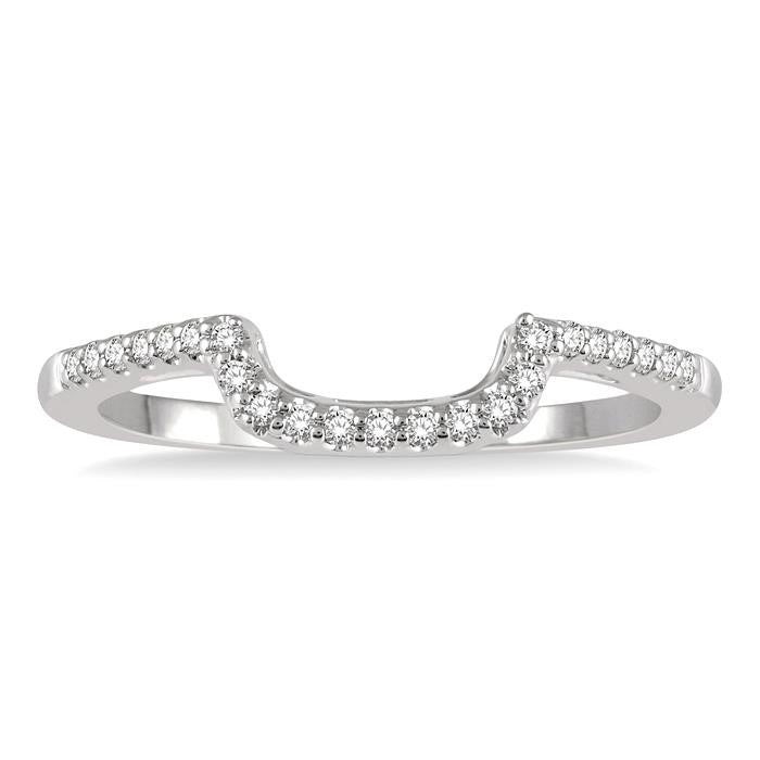 1/5 Ctw Round Cut Diamond Wedding Band in 14K White Gold