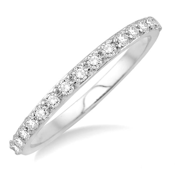 1/3 Ctw Round Cut Diamond Wedding Band in 14K White Gold