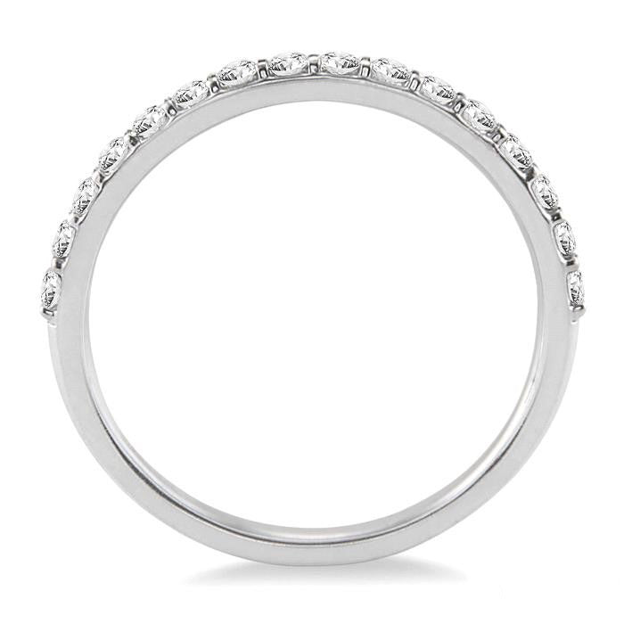 1/3 Ctw Round Cut Diamond Wedding Band in 14K White Gold