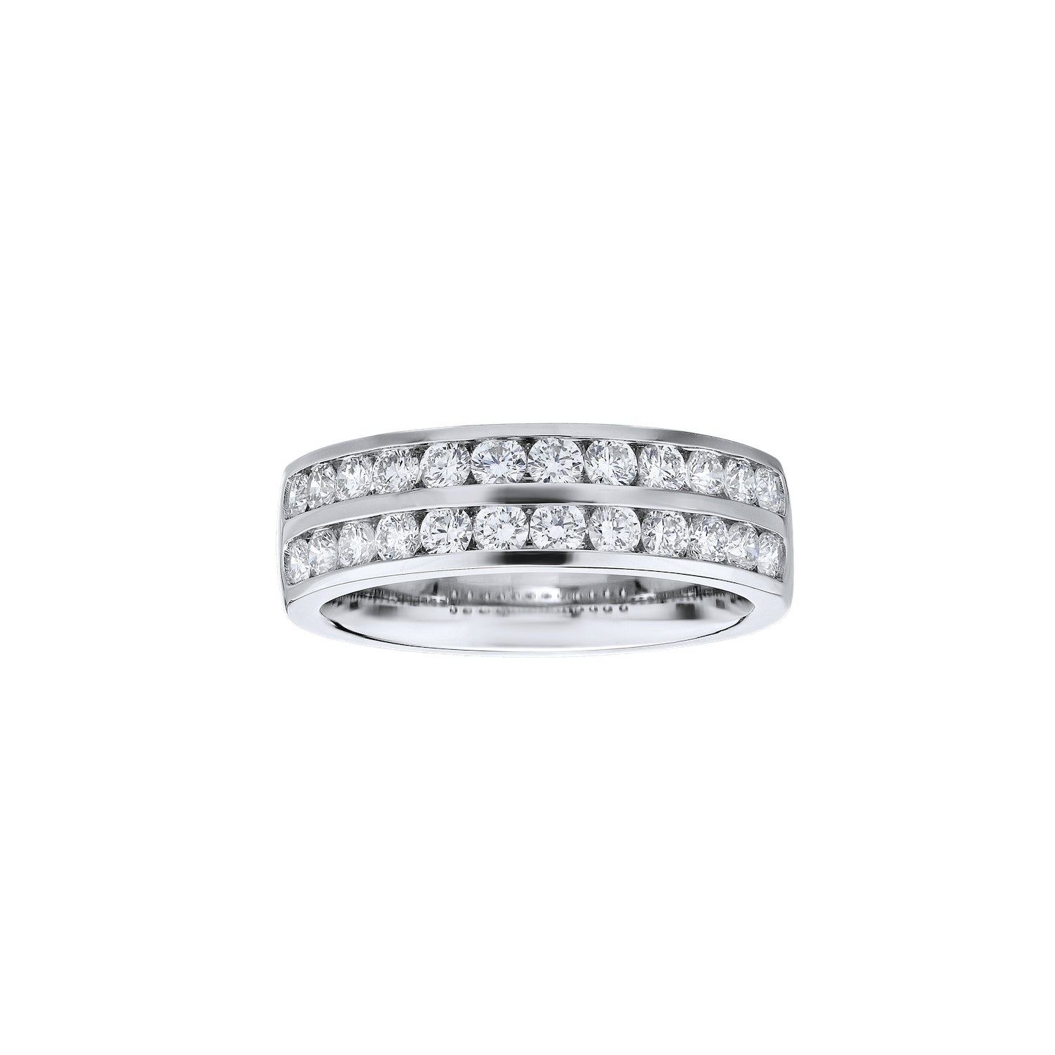 Diamond Double Row Channel Set Band