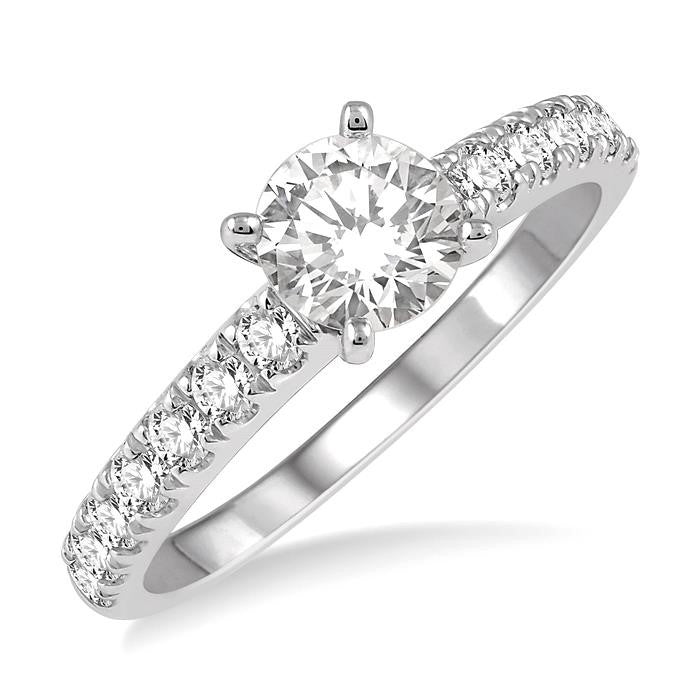 1/2 Ctw Semi-Mount Round Cut Diamond Engagement Ring in 14K White Gold