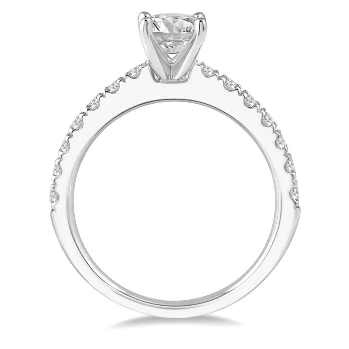 1/2 Ctw Semi-Mount Round Cut Diamond Engagement Ring in 14K White Gold