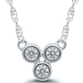 10k White Gold .10tdw Three Stone Pendant with Chain