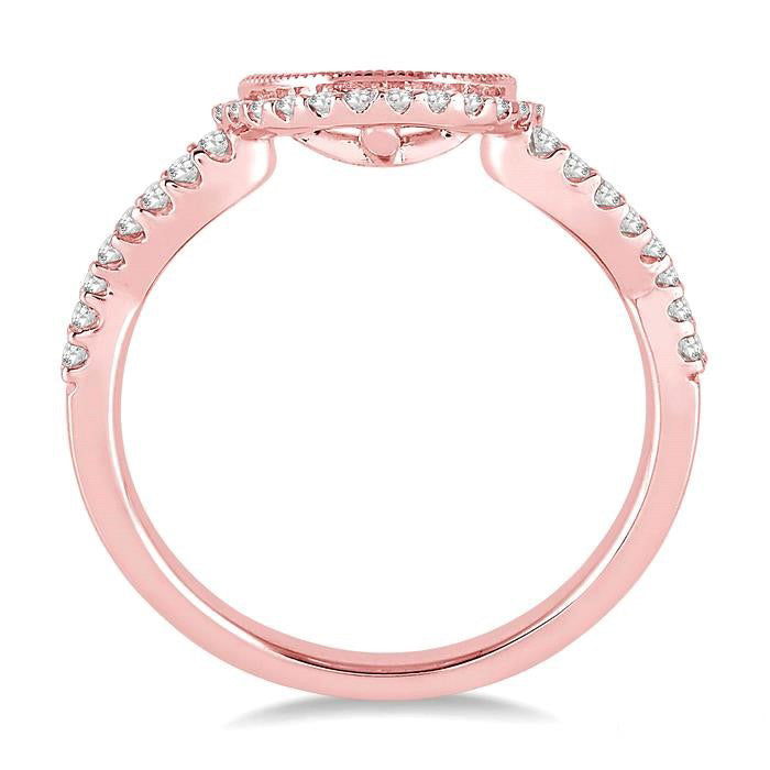 1/6 Ctw Round Cut Diamond Wedding Band in 14K Rose Gold