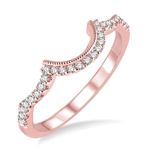 1/6 Ctw Round Cut Diamond Wedding Band in 14K Rose Gold