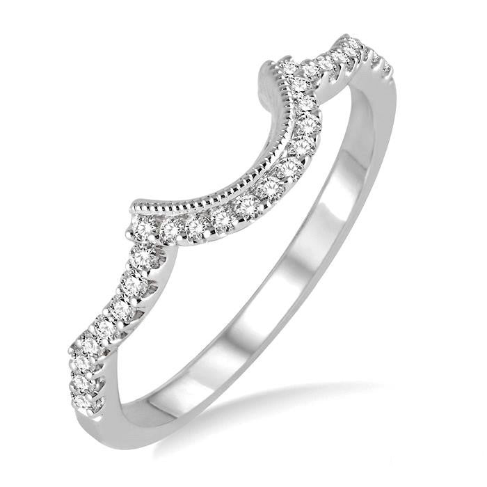 1/6 Ctw Round Cut Diamond Wedding Band in 14K White Gold