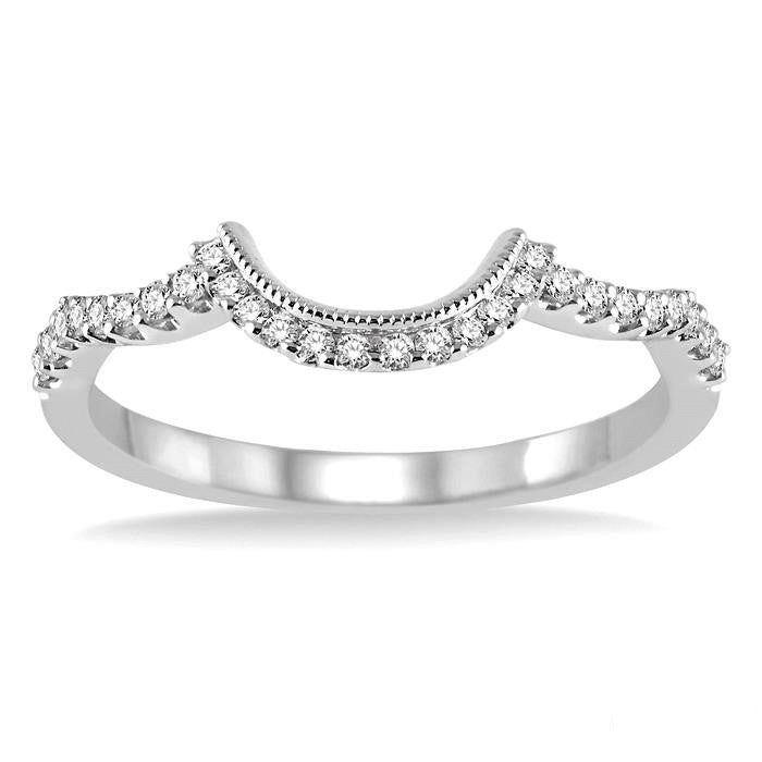 1/6 Ctw Round Cut Diamond Wedding Band in 14K White Gold
