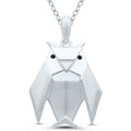 Silver Origami Owl Pendant .01ctw Black Diamond
