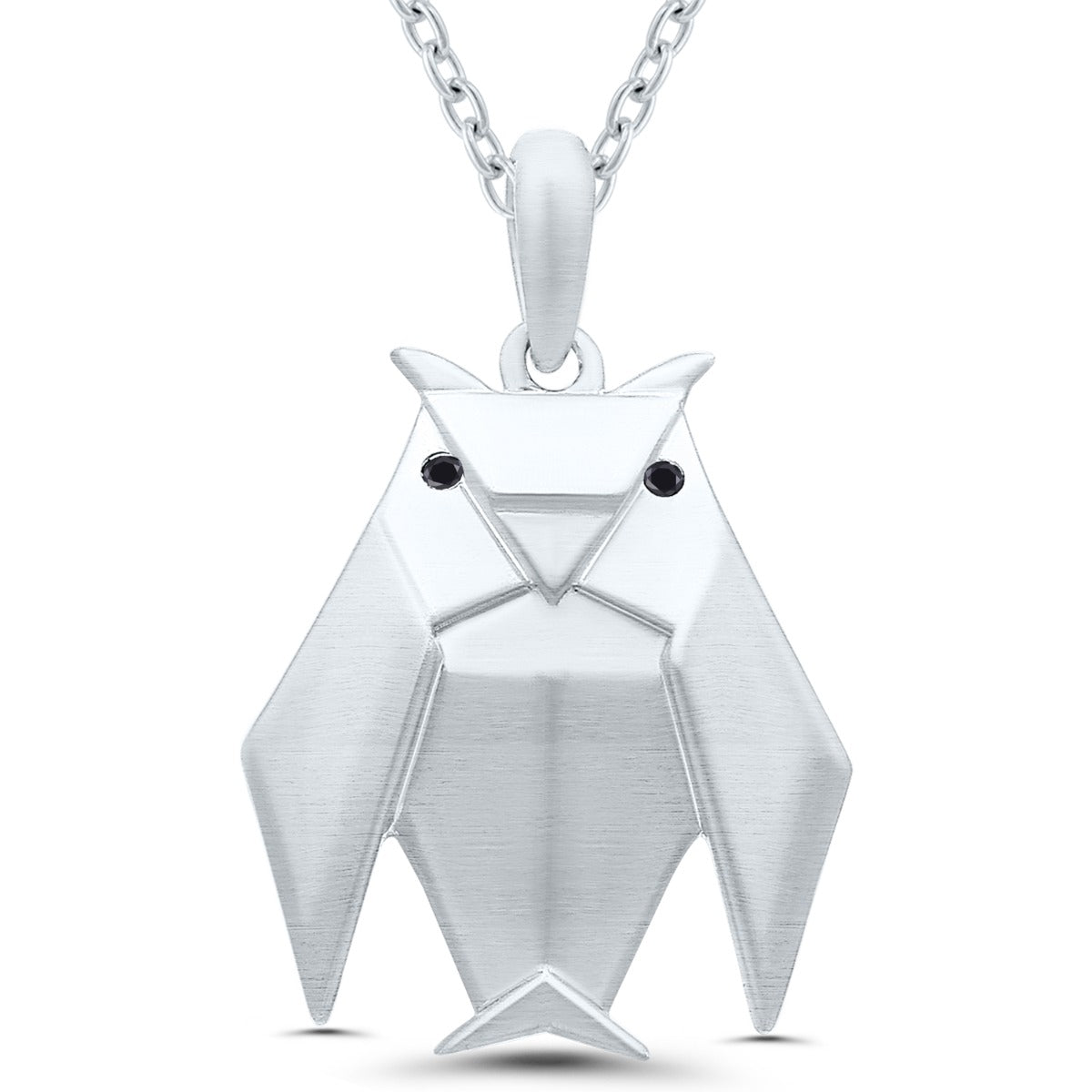 Silver Origami Owl Pendant .01ctw Black Diamond