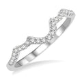 1/6 Ctw Curved Round Cut Diamond Wedding Band in 14K White Gold