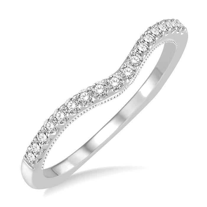 1/5 Ctw Round Diamond Wedding Band in 14K White Gold