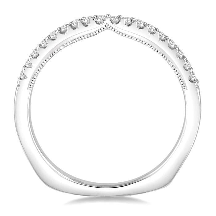 1/5 Ctw Round Diamond Wedding Band in 14K White Gold