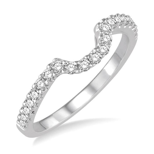 1/3 Ctw Round Cut Diamond Wedding band in 14K White Gold