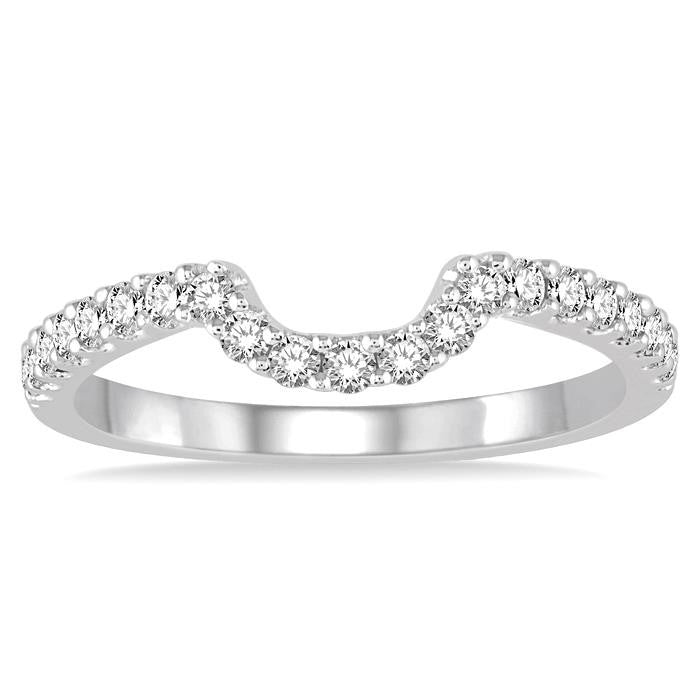 1/3 Ctw Round Cut Diamond Wedding band in 14K White Gold