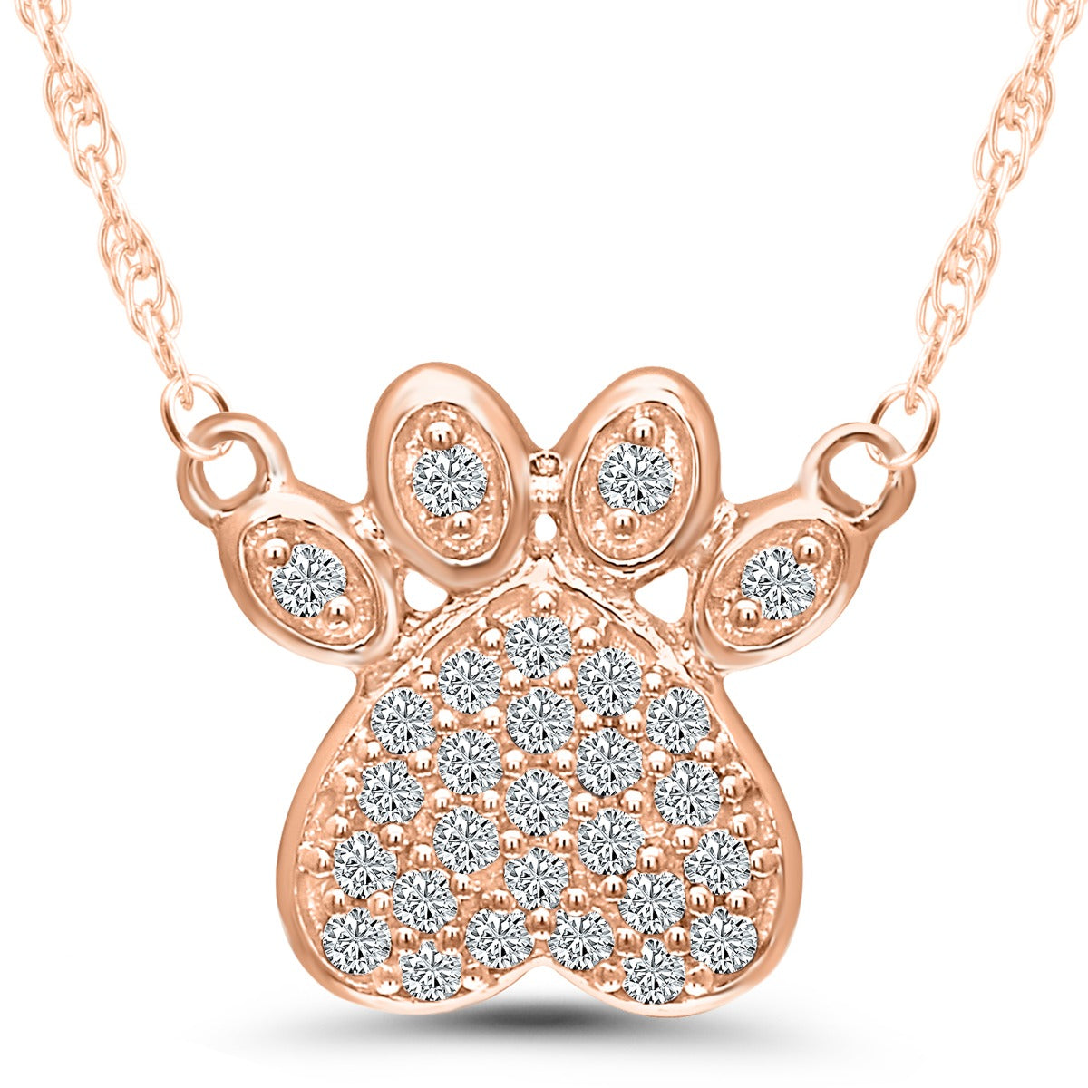 10k Rose Gold Paw Pendant