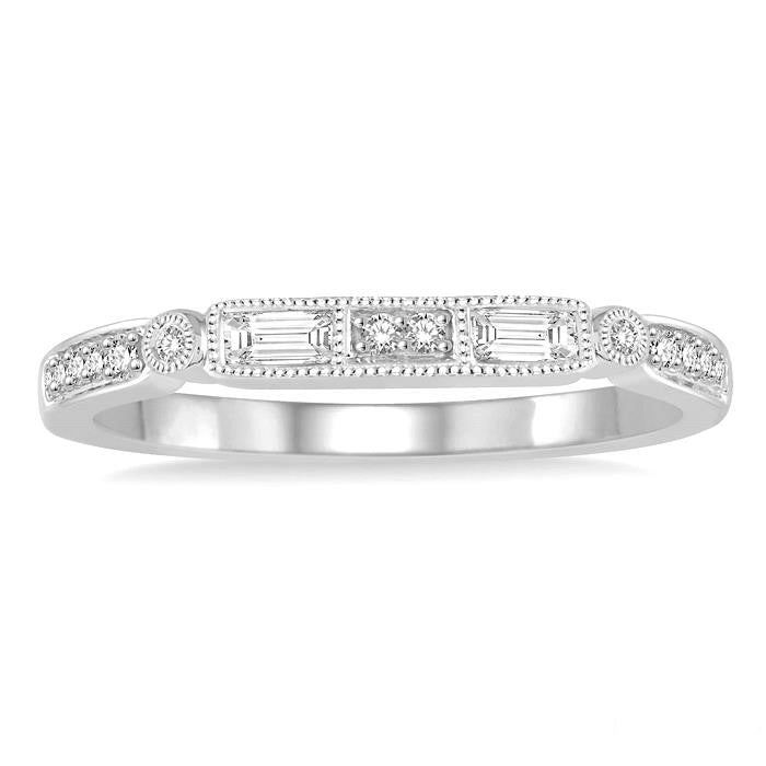 1/5 Ctw Diamond Wedding Band in 14K White Gold