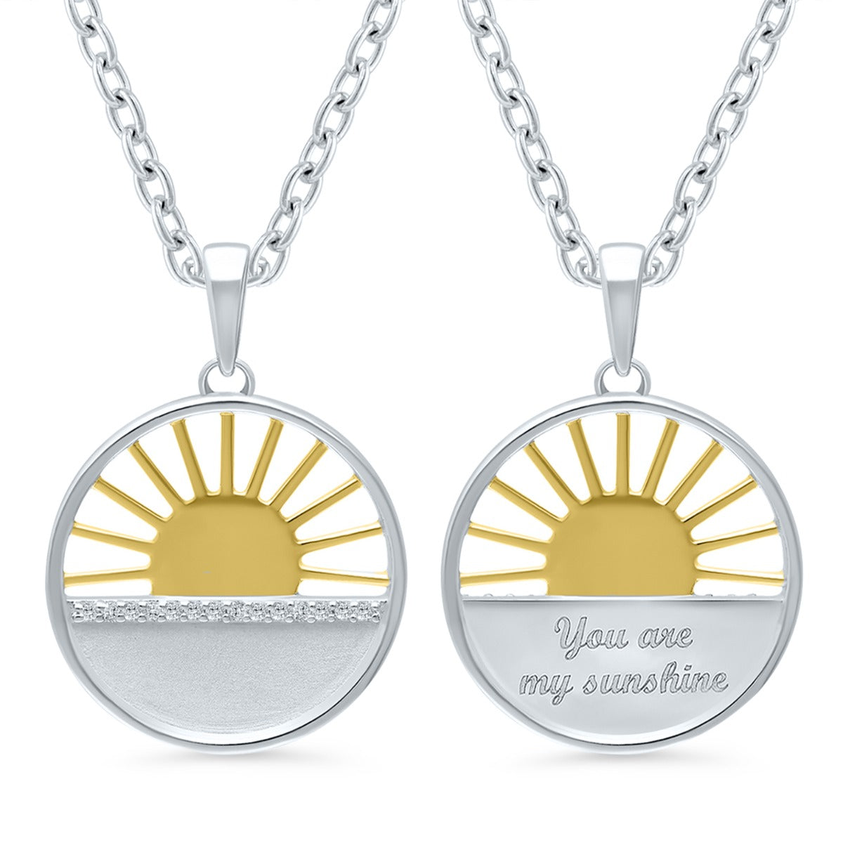 Sunshine Love Sterling Silver Diamond Pendant