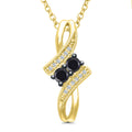 Timeless Elegance 10K Yellow Gold Black & White Diamond Pendant
