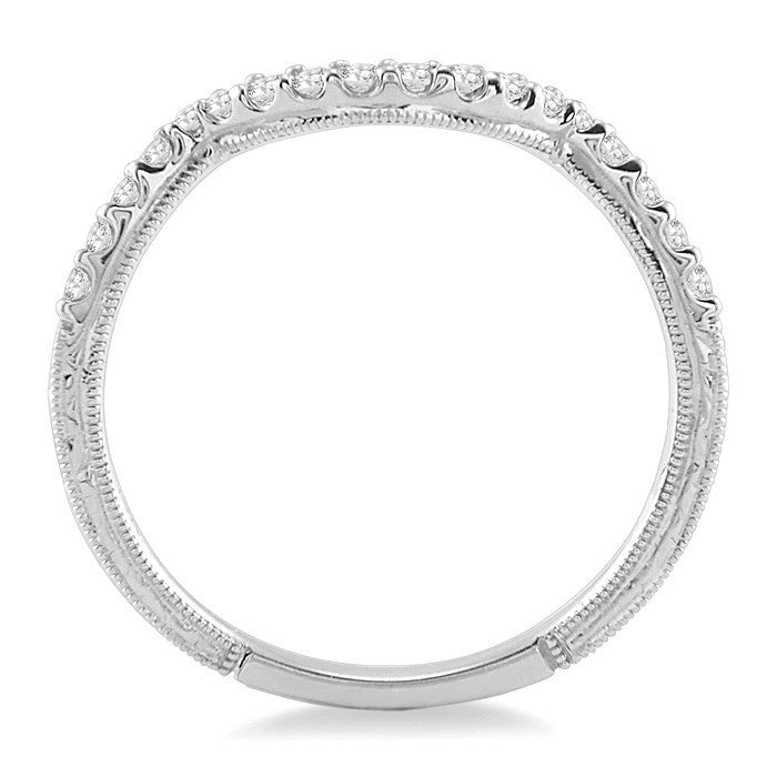 1/4 Ctw Round Cut Diamond Wedding Band in 14K White Gold