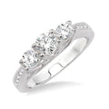 1 Ctw Diamond Engagement Ring with 3/8 Ct Round Cut Center Stone in 14K White Gold