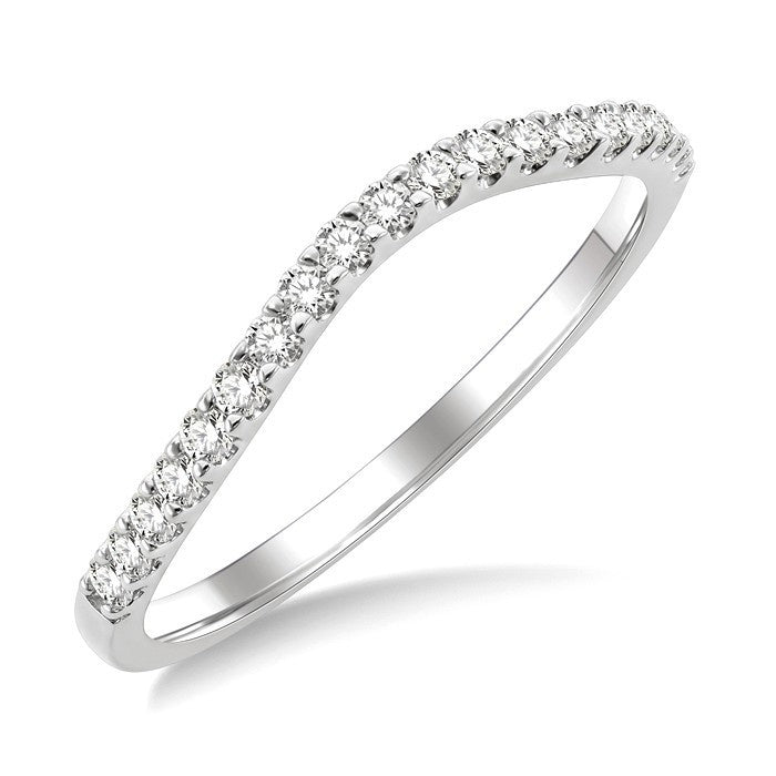 1/5 Ctw Round Cut Diamond Wedding Band in 14K White Gold