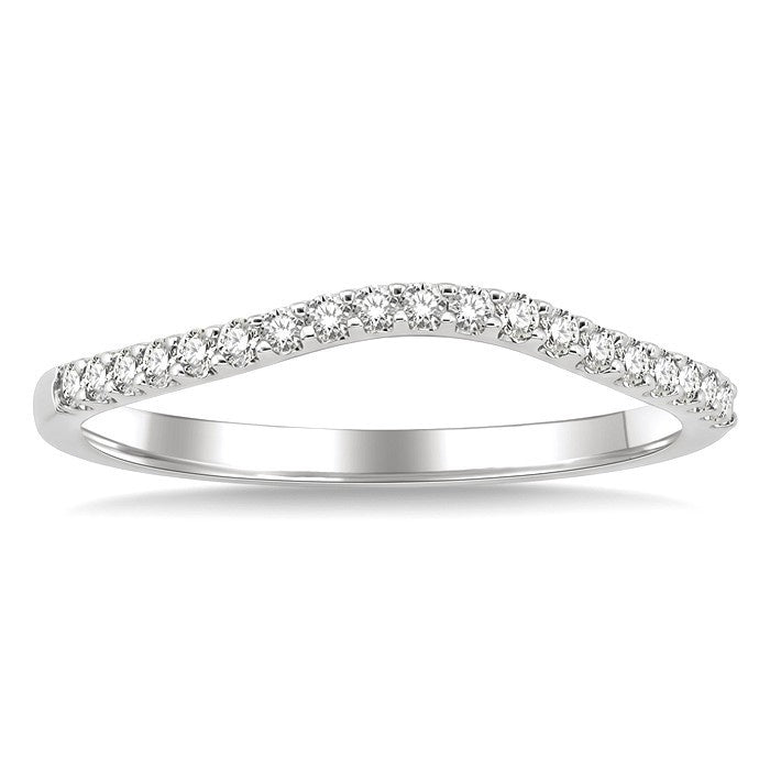 1/5 Ctw Round Cut Diamond Wedding Band in 14K White Gold