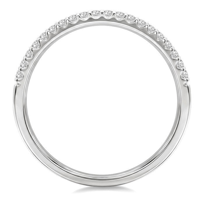 1/5 Ctw Round Cut Diamond Wedding Band in 14K White Gold