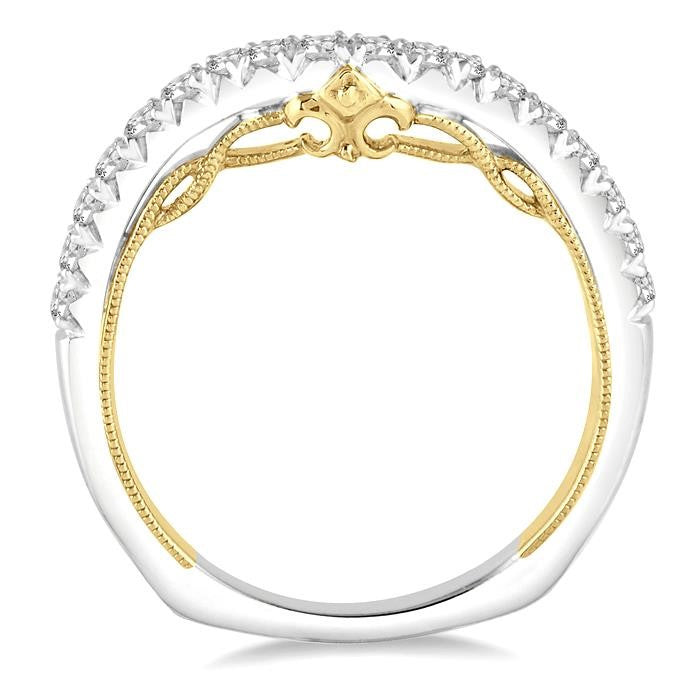 3/8 Ctw Round Diamond Wedding Band in 14K White and Yellow Gold
