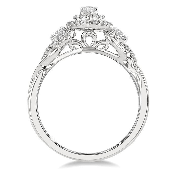 Marquise Shape Halo Diamond Engagement Ring