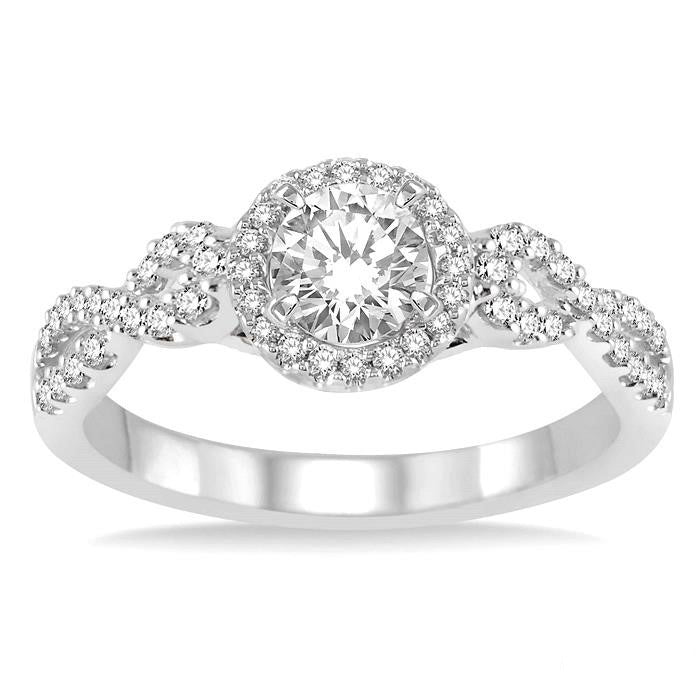 Gilded Celestia 14K White Gold Diamond Engagement Ring