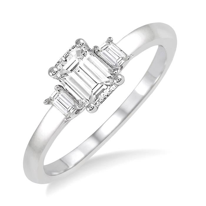 Emerald Shape Diamond Engagement Ring
