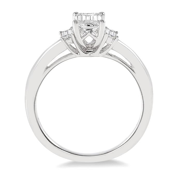 Emerald Shape Diamond Engagement Ring