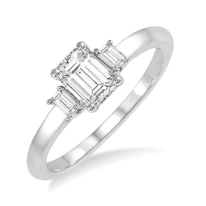 Emerald Shape Diamond Engagement Ring
