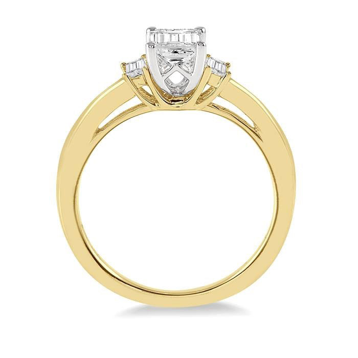 Emerald Shape Diamond Engagement Ring