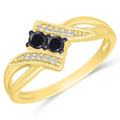 Harmony Dual Black Diamond 10K Yellow Gold Ring