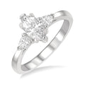 3/4 Ctw Tri-Mount Diamond Engagement Ring With 1/2 Ctw Marquise Cut Center Stone in 14K White Gold
