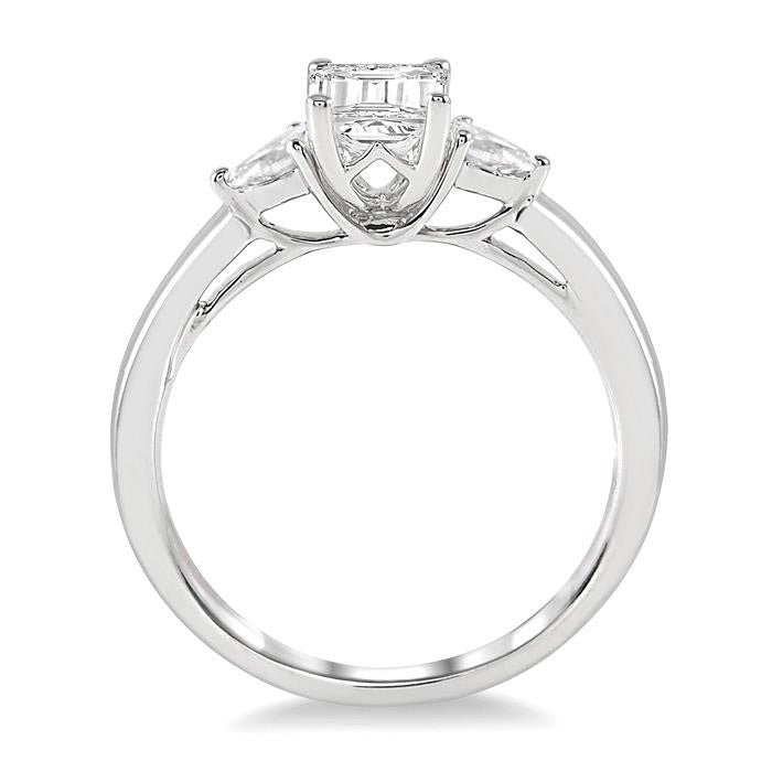 Emerald Shape Diamond Engagement Ring