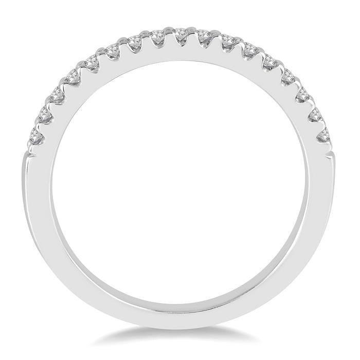 1/6 Ctw Round Cut Diamond Wedding Band in 14K White Gold