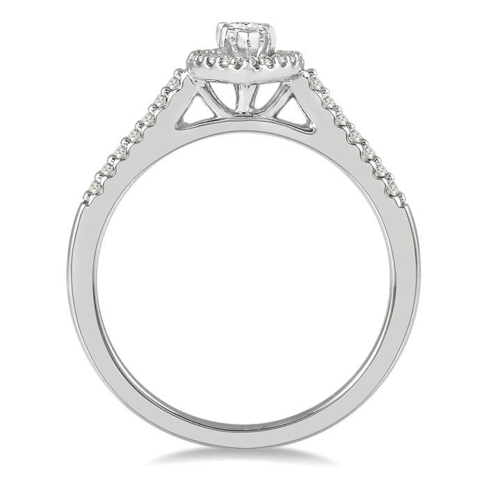 Marquise Shape Halo Diamond Engagement Ring
