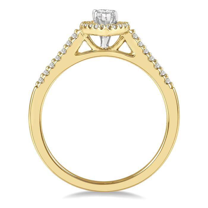 Marquise Shape Halo Diamond Engagement Ring