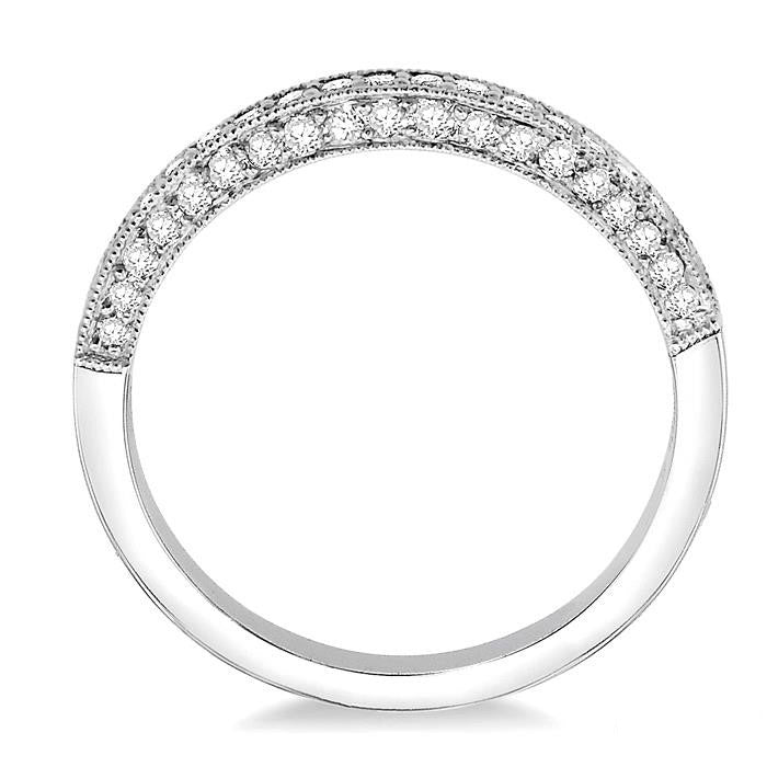 1/2 Ctw Round Cut Diamond Wedding Band in 14K White Gold
