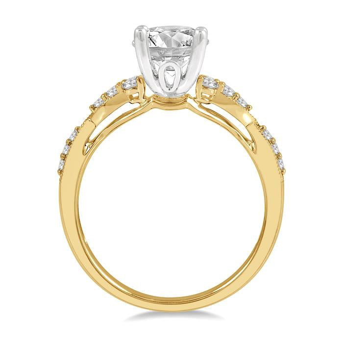 Round Shape Semi-Mount Diamond Engagement Ring