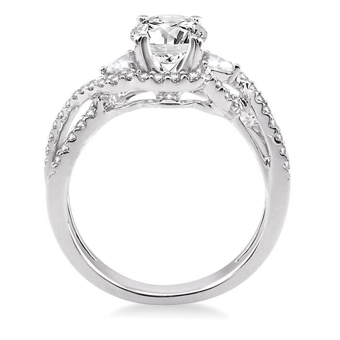 Round Shape Semi-Mount Diamond Engagement Ring