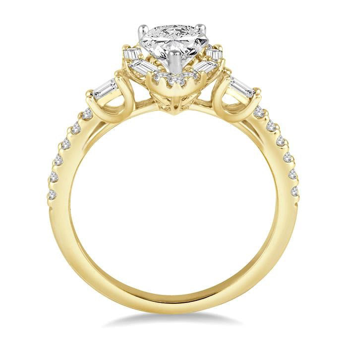 Pear Shape Halo Diamond Engagement Ring